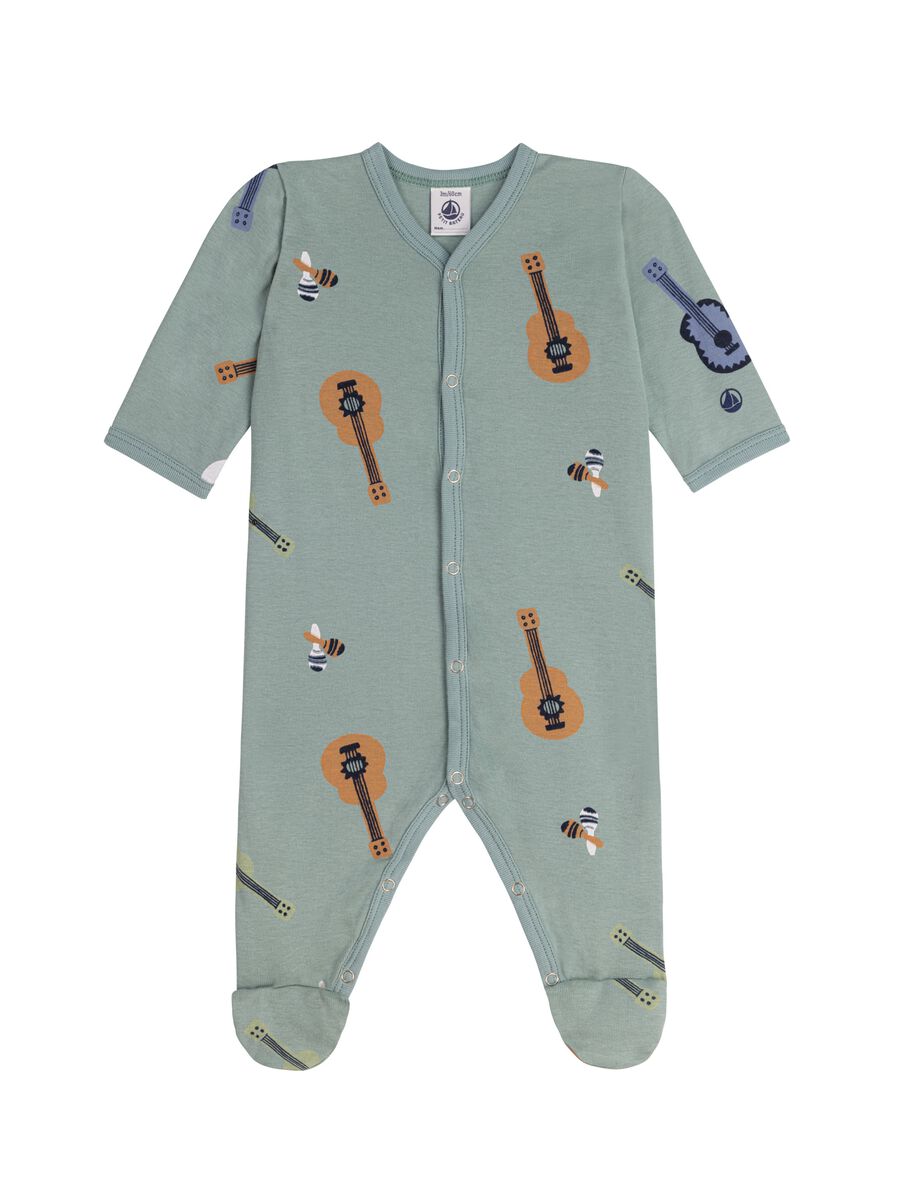Onesie with feet and guitars print_0