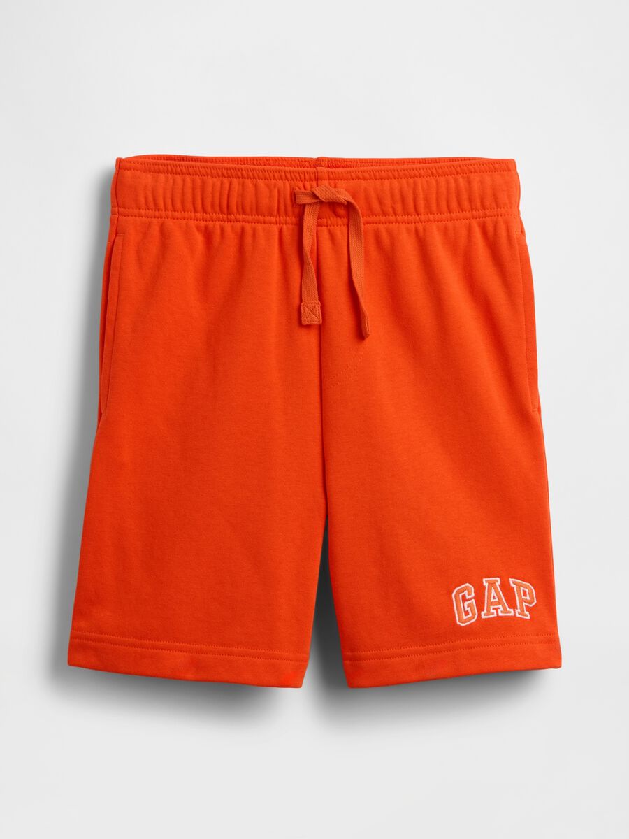 Shorts in misto cotone arancioni da bambino regular fit_3