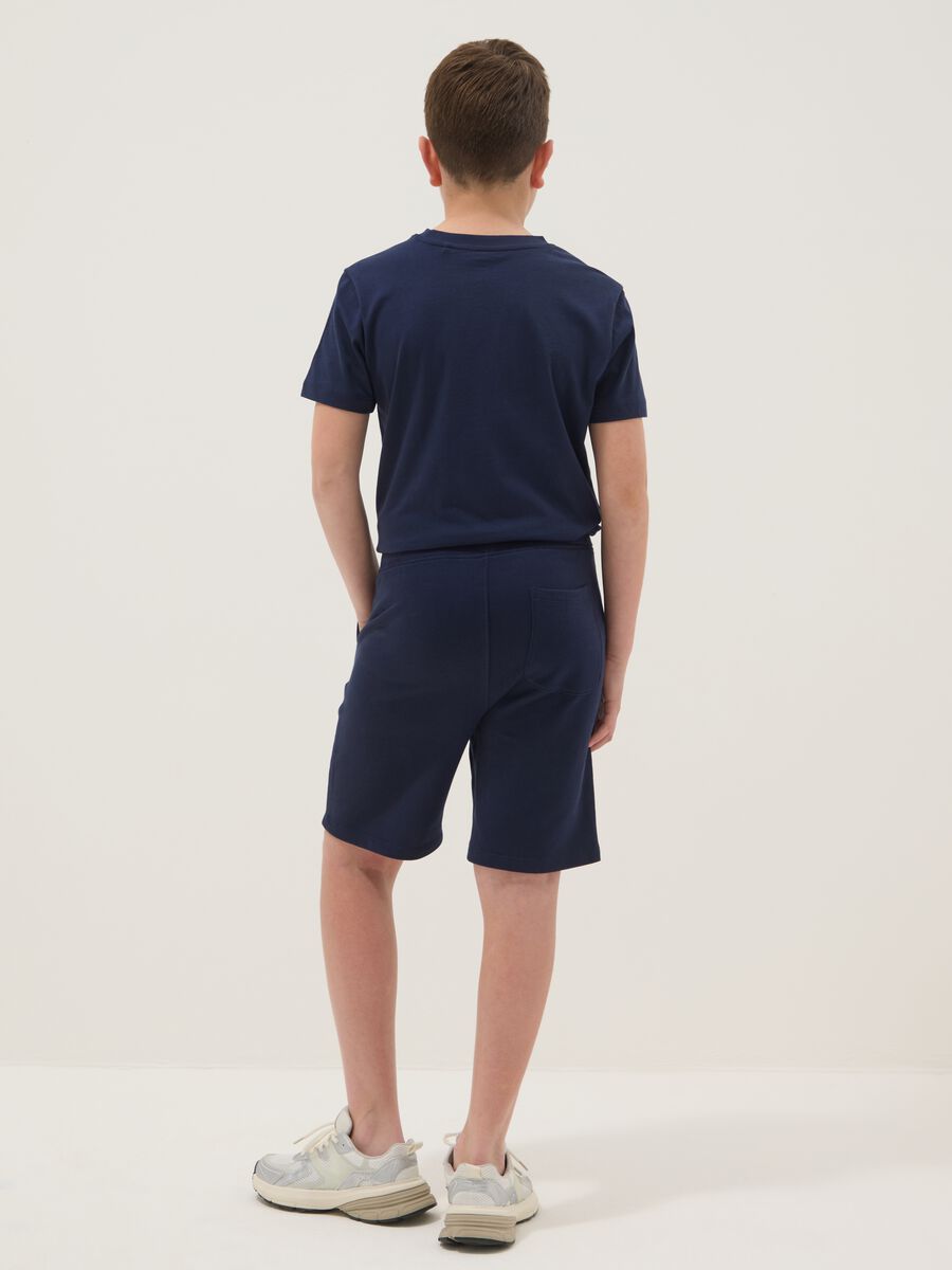 Shorts in puro cotone blu da ragazzo relaxed fit_1