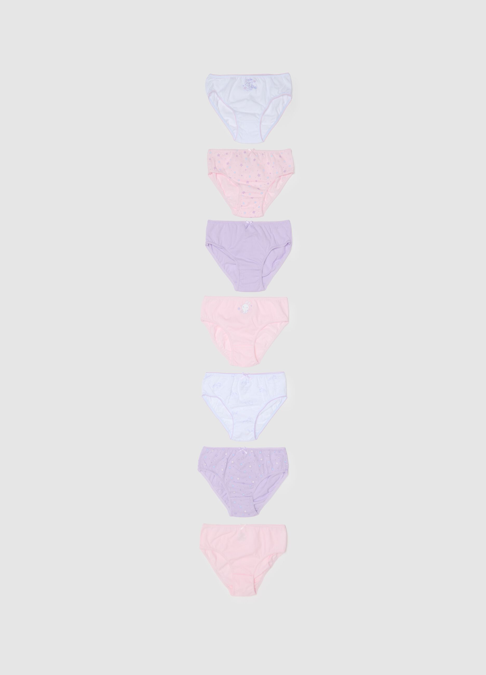 Girls' multipack set of multicolour cotton briefs in regular fit