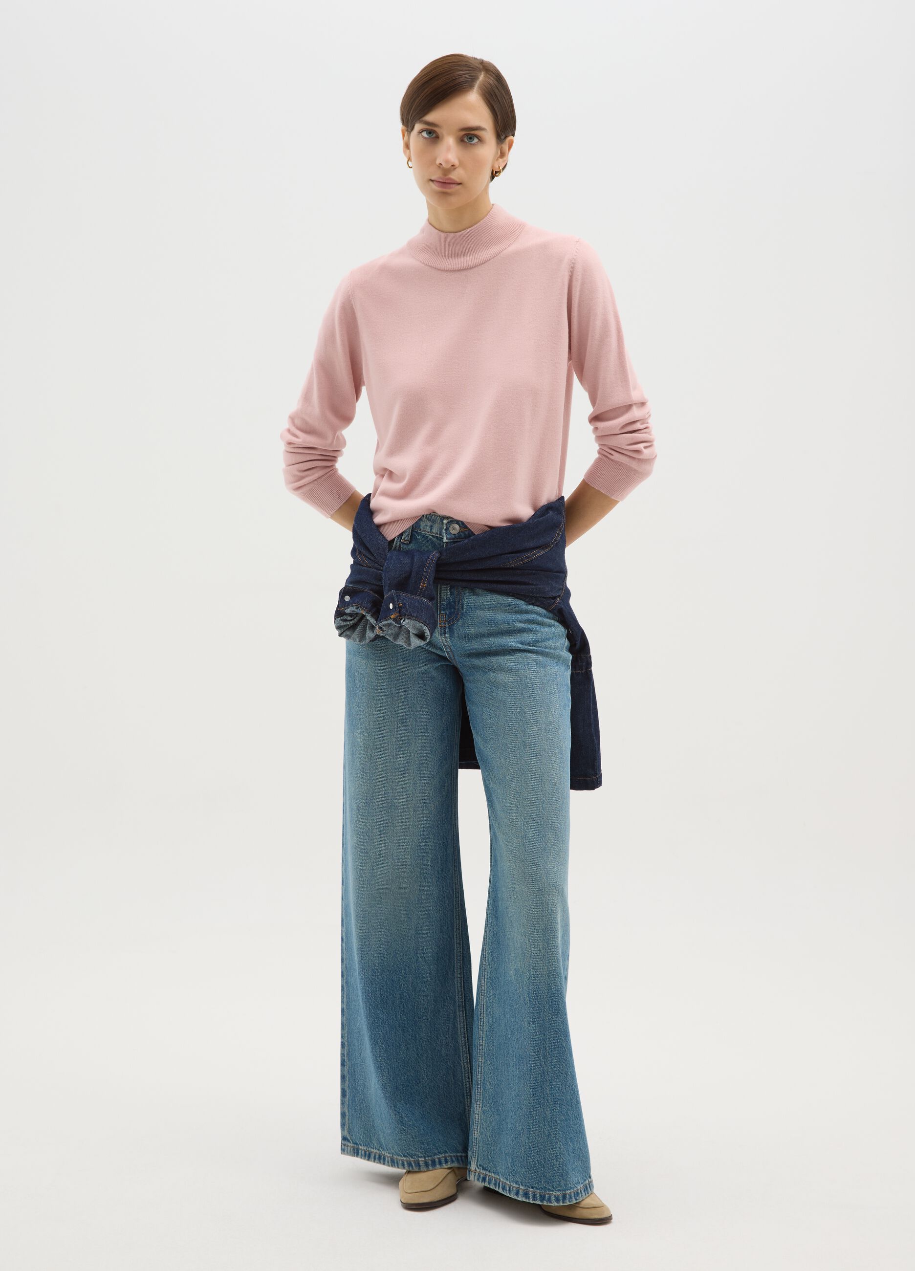 Pink regular fit sweater