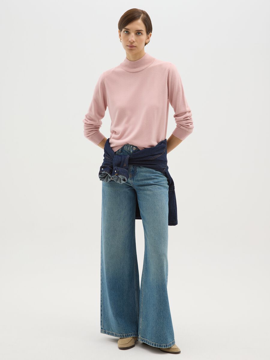 Pink regular fit sweater_1