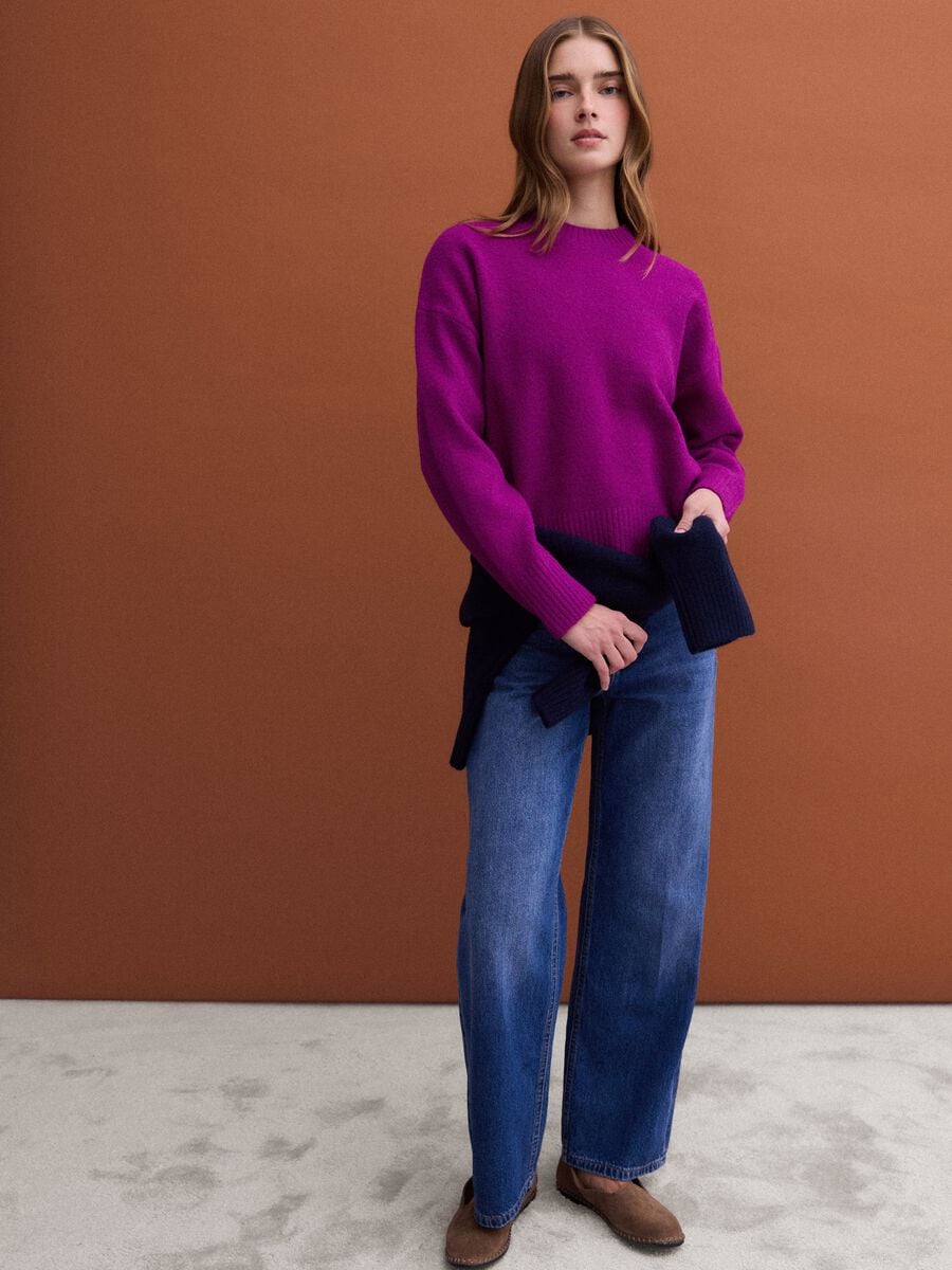 Pink stretch wool crew-neck jumper_2