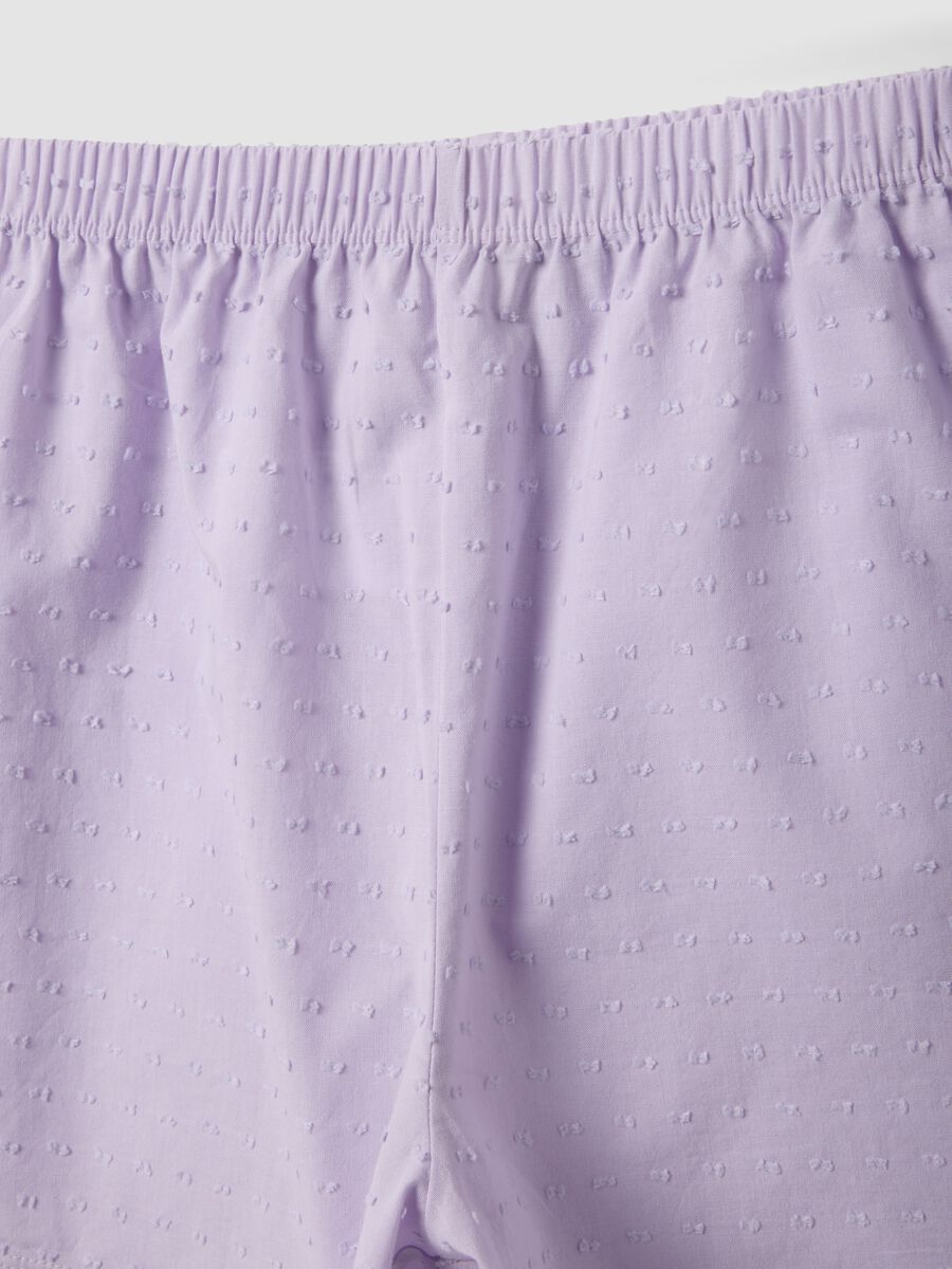 Pigiama corto in puro cotone multicolor da ragazza con stampa_3