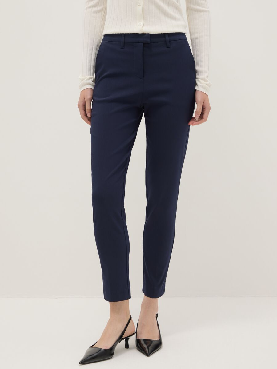 Blue Slim Fit Chino Trousers_1