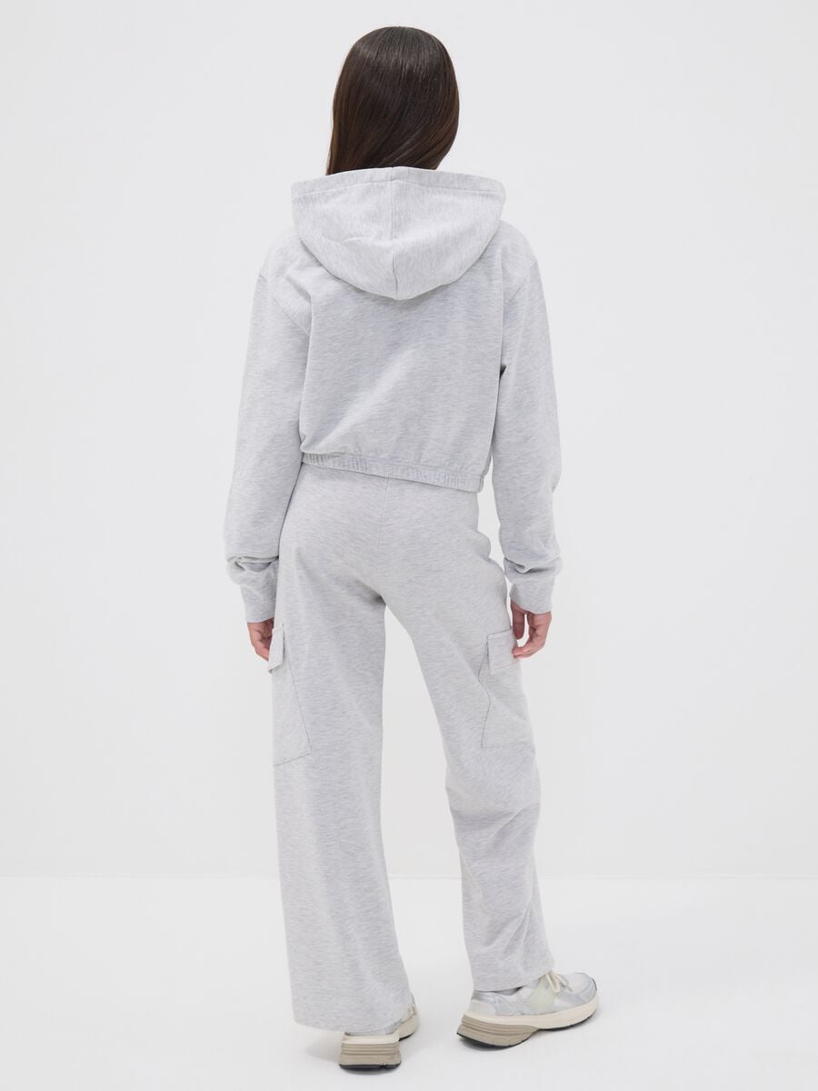 Girls&rsquo; grey cotton cargo culotte trousers_1