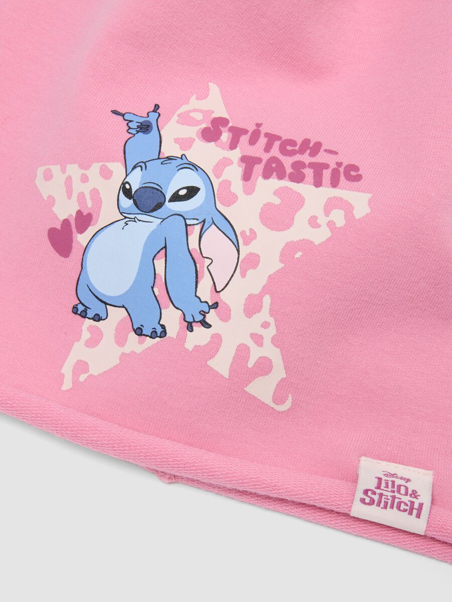 Cappello rosa in cotone elasticizzato jersey con stampa Lilo & Stitch per bambina_2