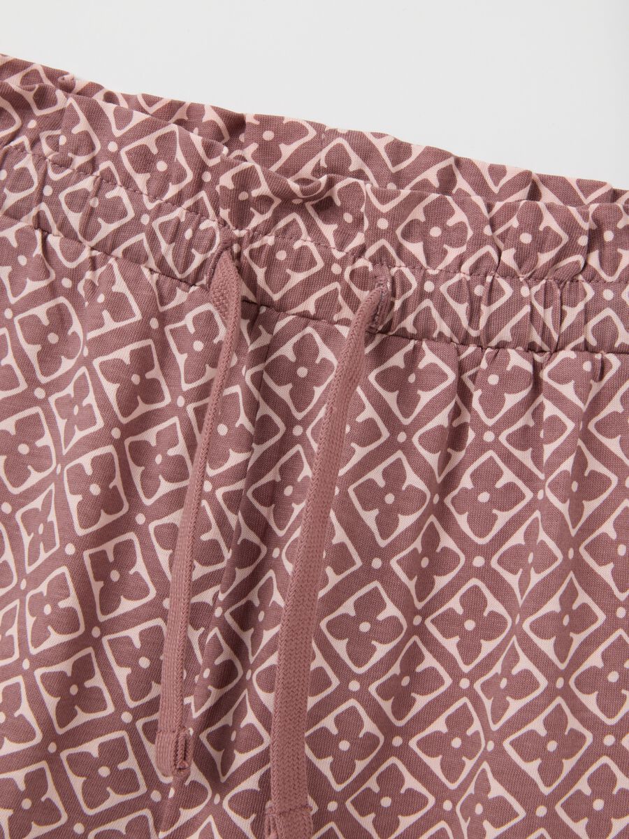 Girls' pure cotton shorts set in pink and brown_2