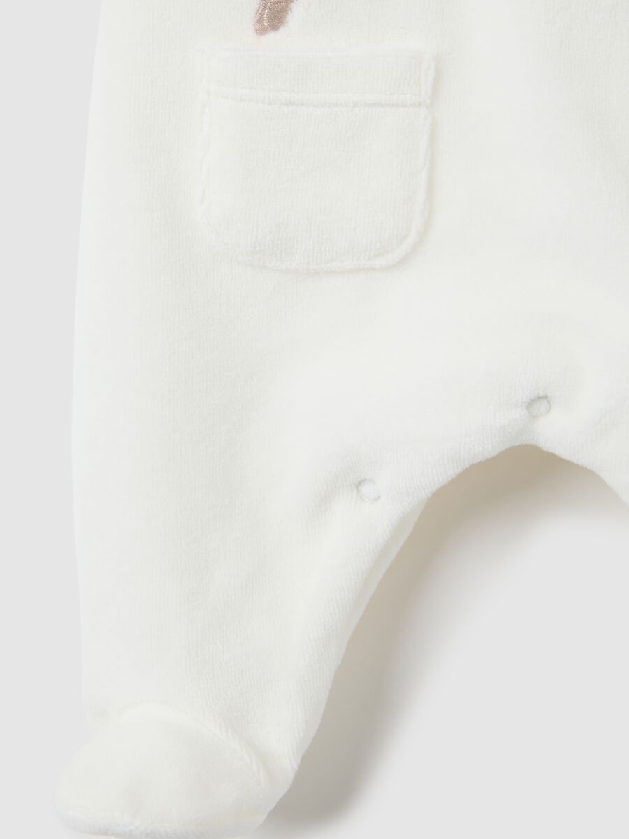 Tutina da neonato in misto cotone bianca_3
