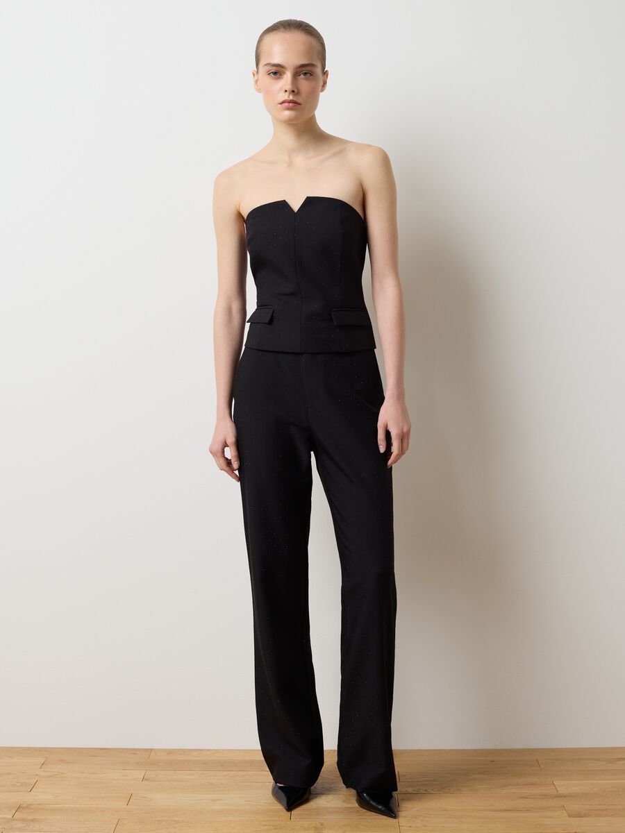 Corsetto nero slim fit con scollo a cuore_2