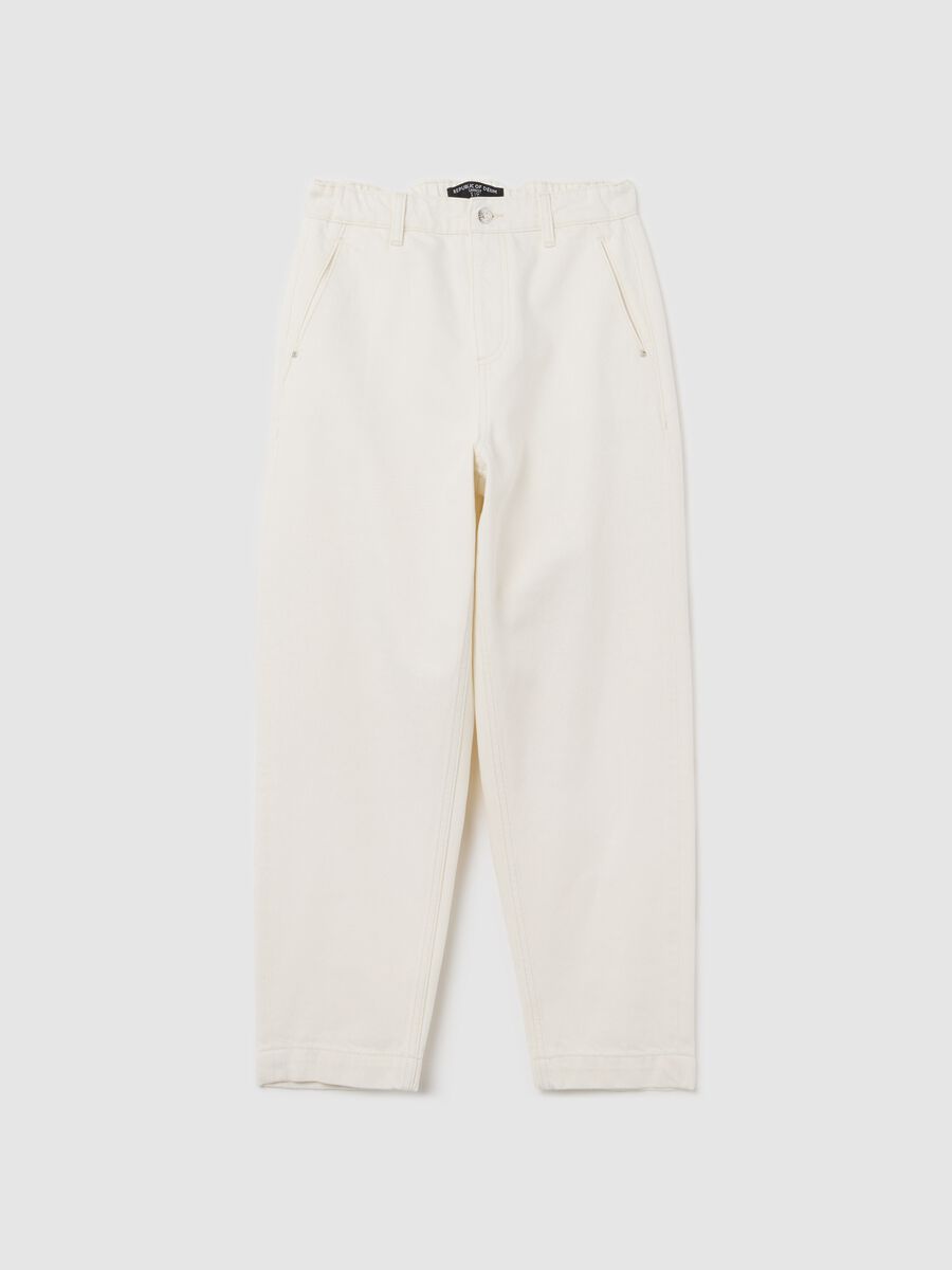 White carrot-fit jeans in cotton_4