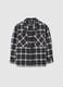 Grey Checked Cotton Shirt for Girls_0