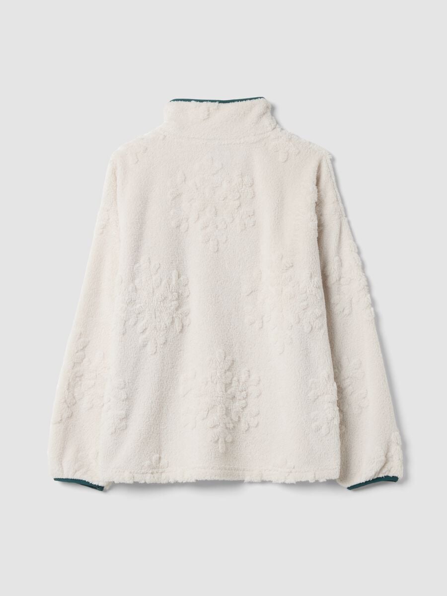 Maglia pigiama bianca con half zip a maniche lunghe_2