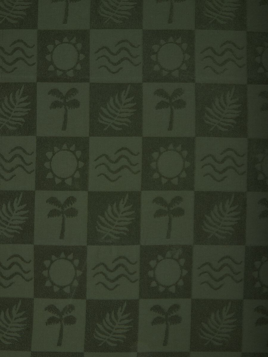 Telo mare verde in puro cotone jacquard_2
