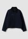Blue cropped pure cotton padded jacket, oversized fit_0