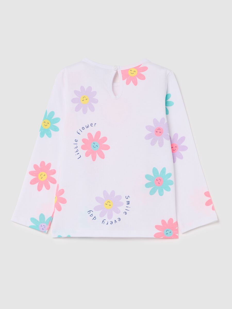 Long-sleeved T-shirt with flower print_1