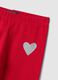 Girl's red stretch cotton slim fit leggings with heart_2