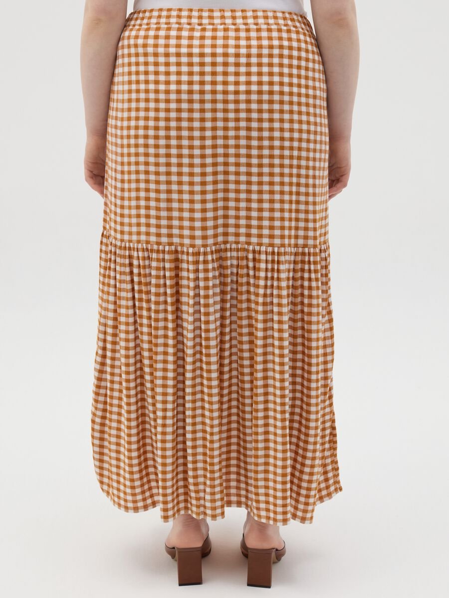 Gonna midi da donna in puro viscosa multicolor regular fit_2