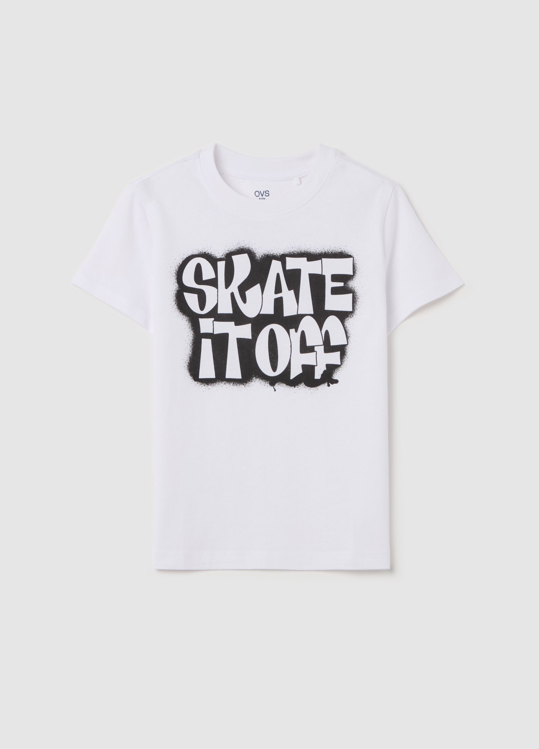 Cotton T-print with "Skate it Off" print