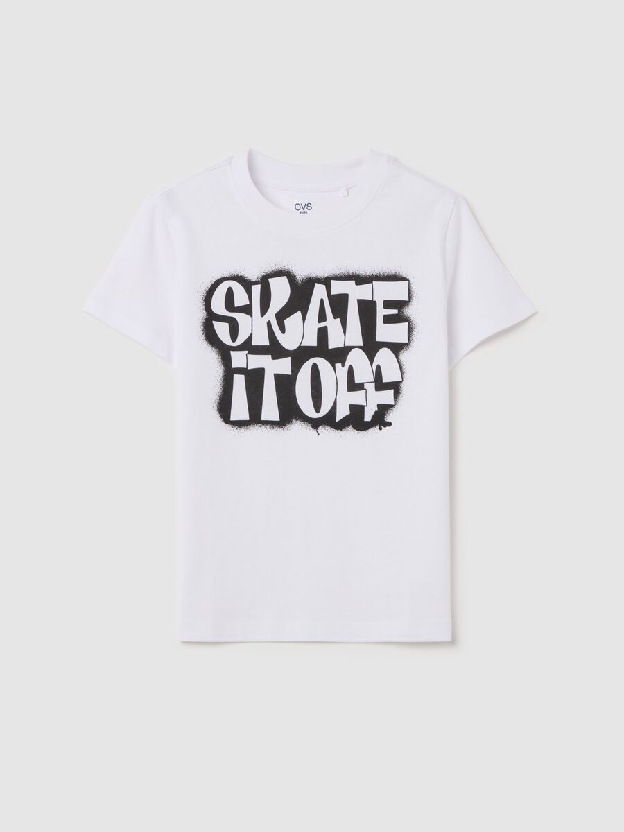 Cotton T-print with "Skate it Off" print_3