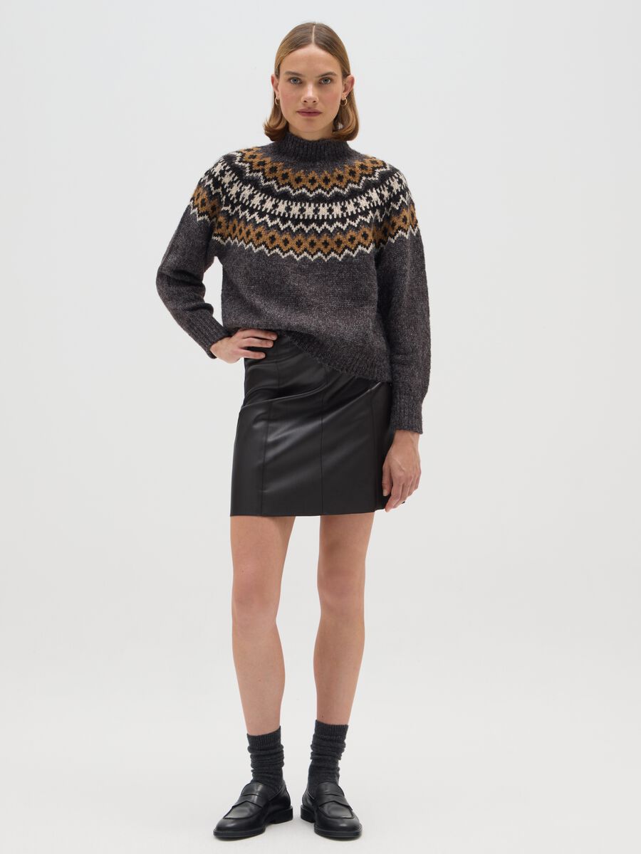 Multicolour Regular Fit Jacquard Pattern Pullover_1