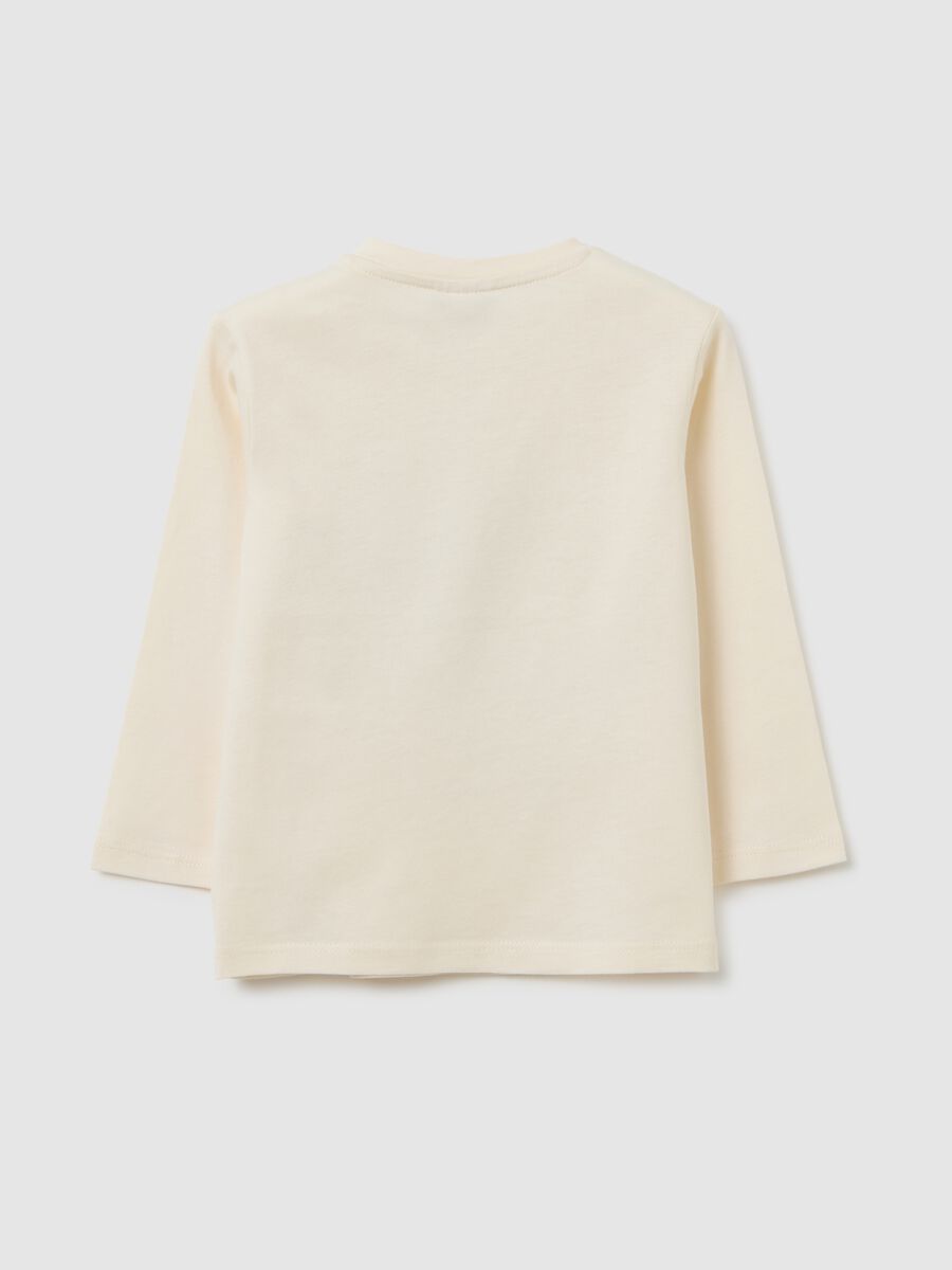 Children's beige pure cotton regular fit t-shirt_1
