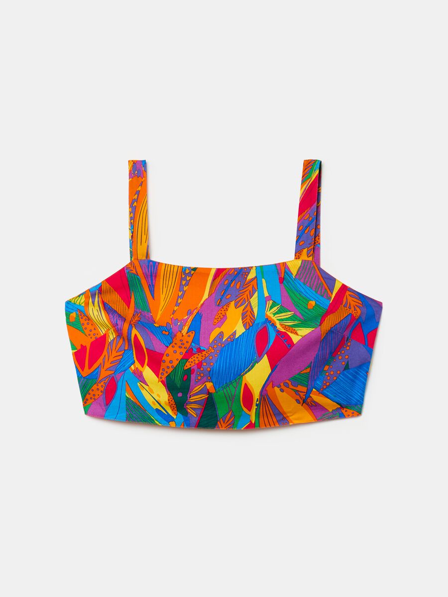 Crop top with tropical foliage print_3