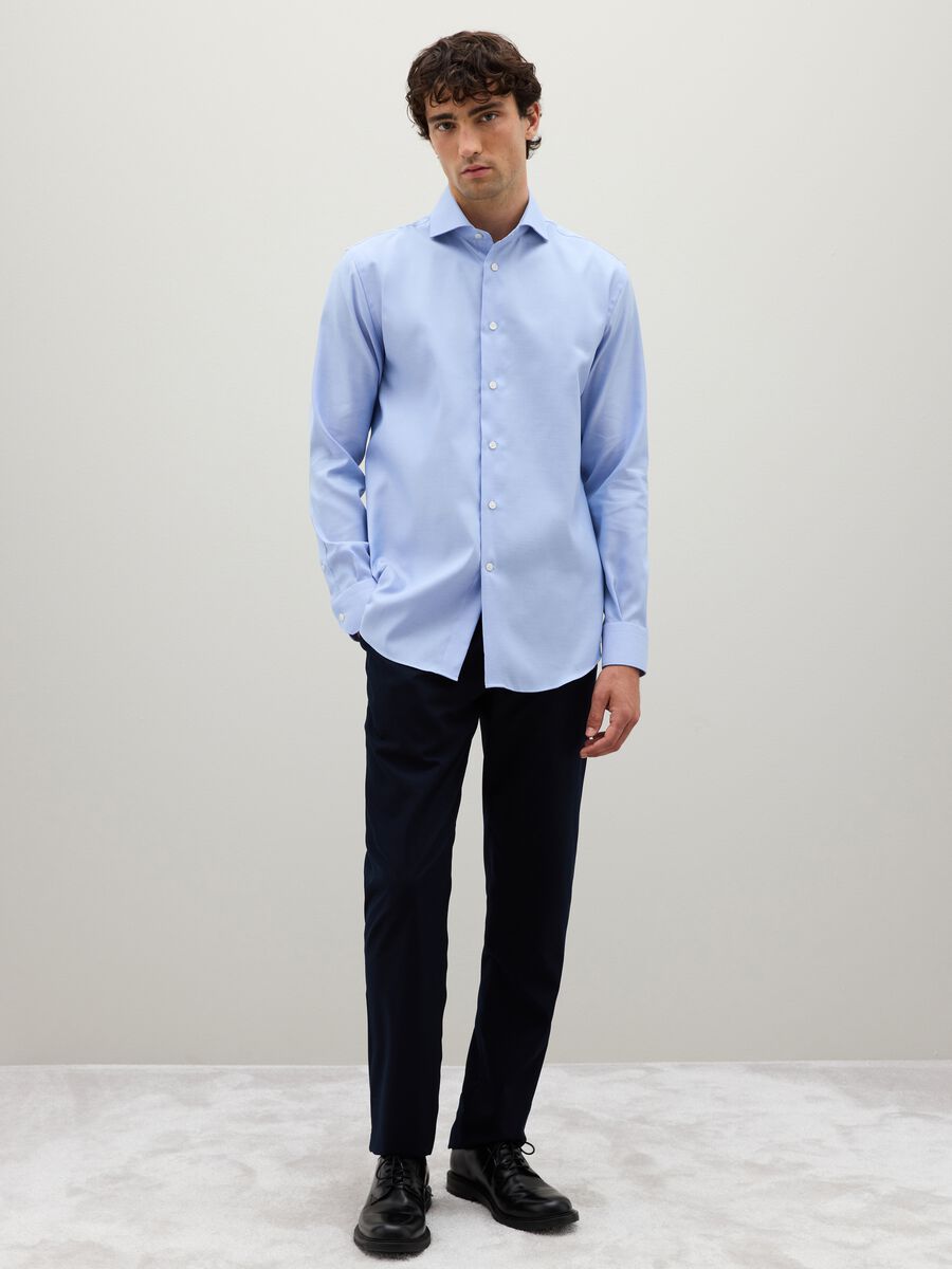 Regular fit azure pure cotton shirt_1