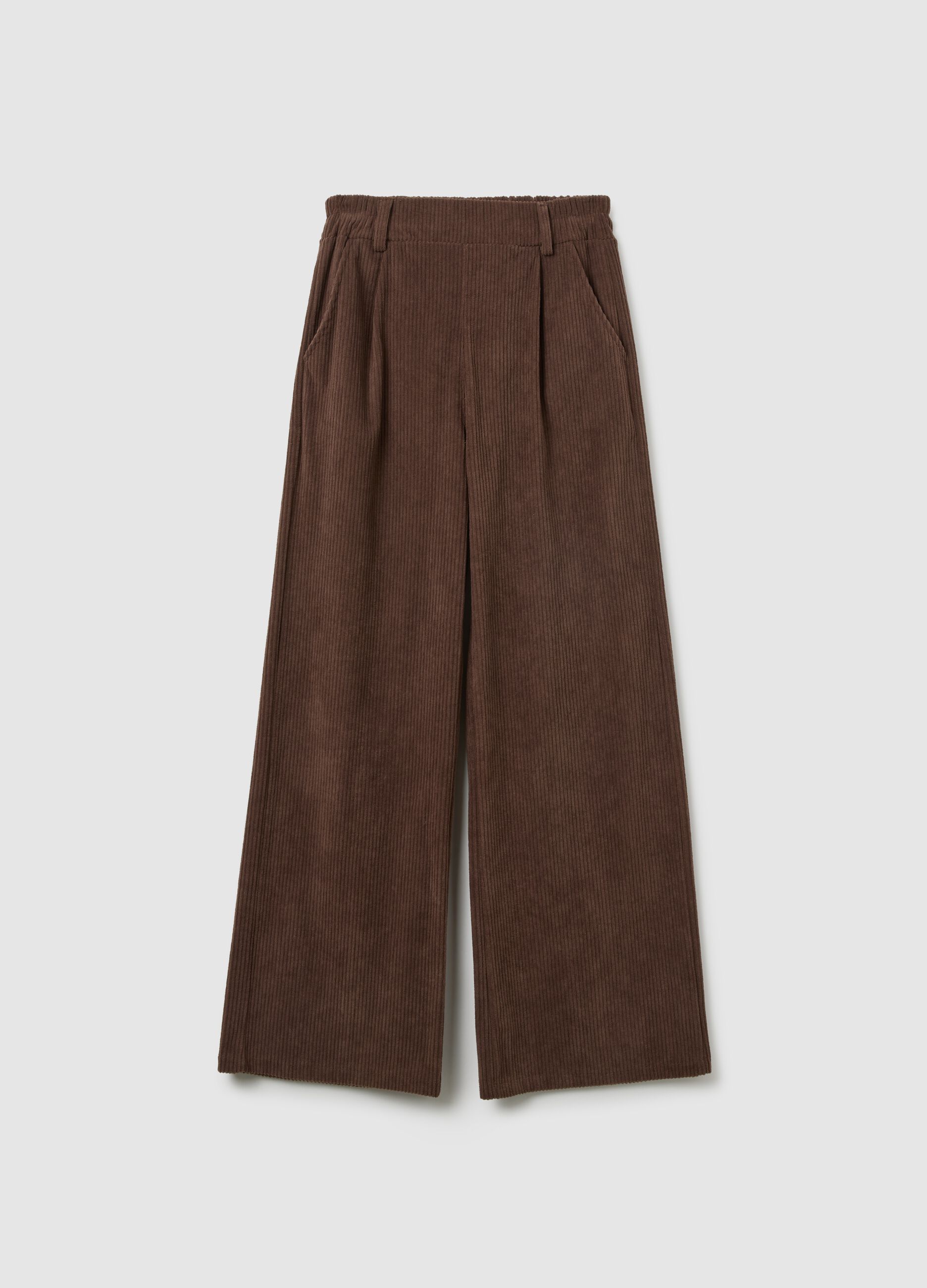 Brown Regular Fit Corduroy Trousers