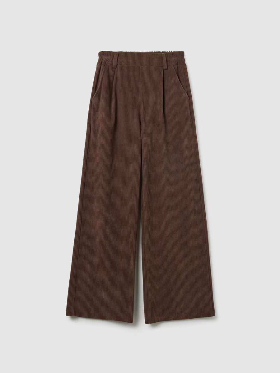Brown Regular Fit Corduroy Trousers_0