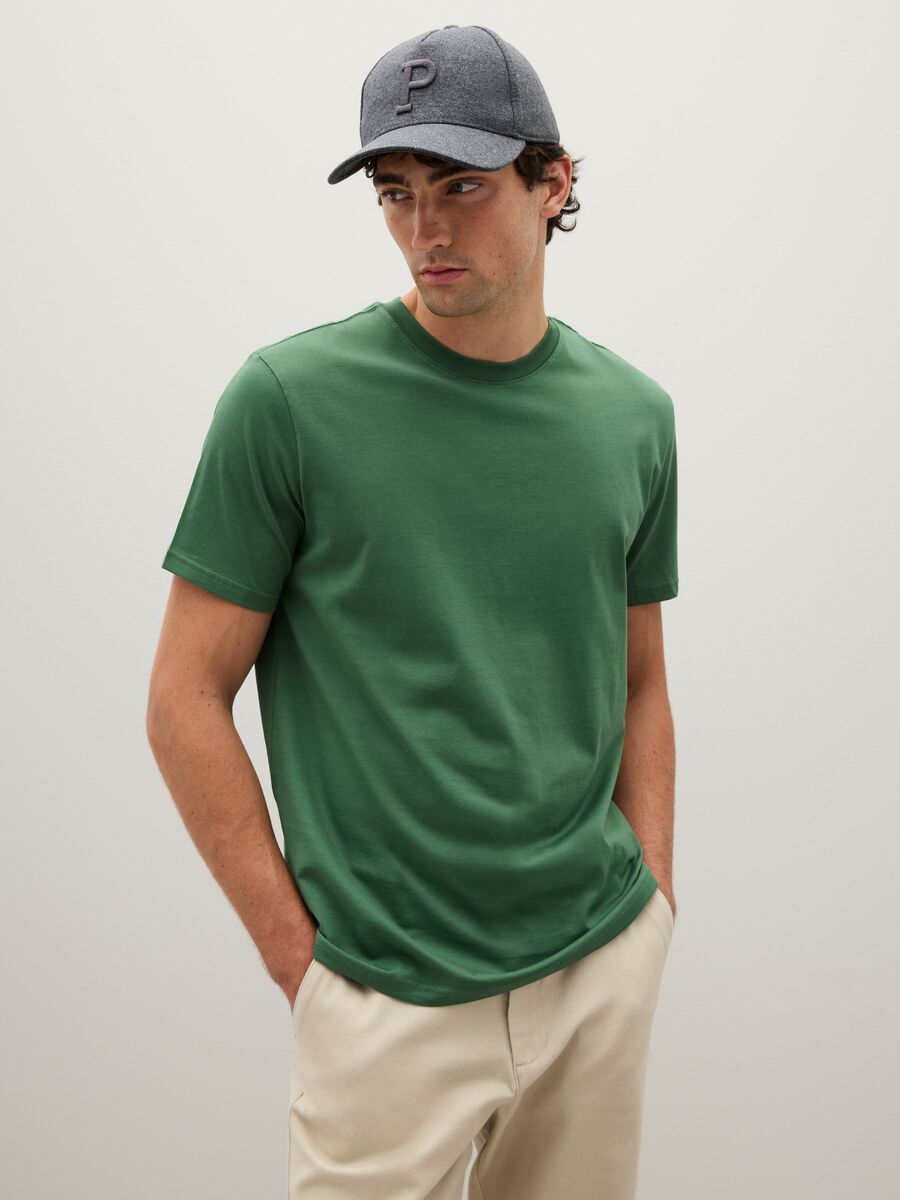 Green pure cotton T-shirt_1