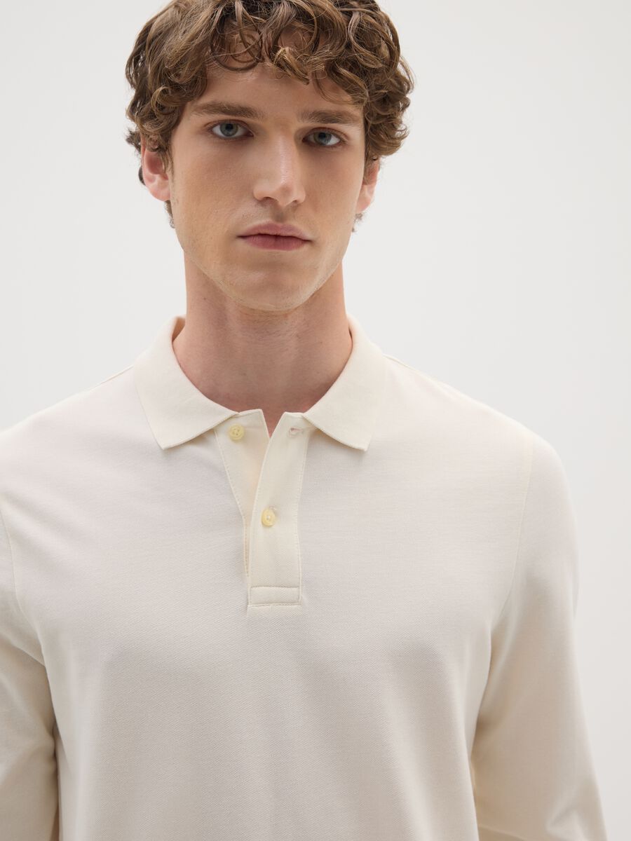 Beige pure cotton polo regular fit_3