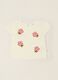 White stretch cotton baby girl T-shirt with embroidered flowers_0