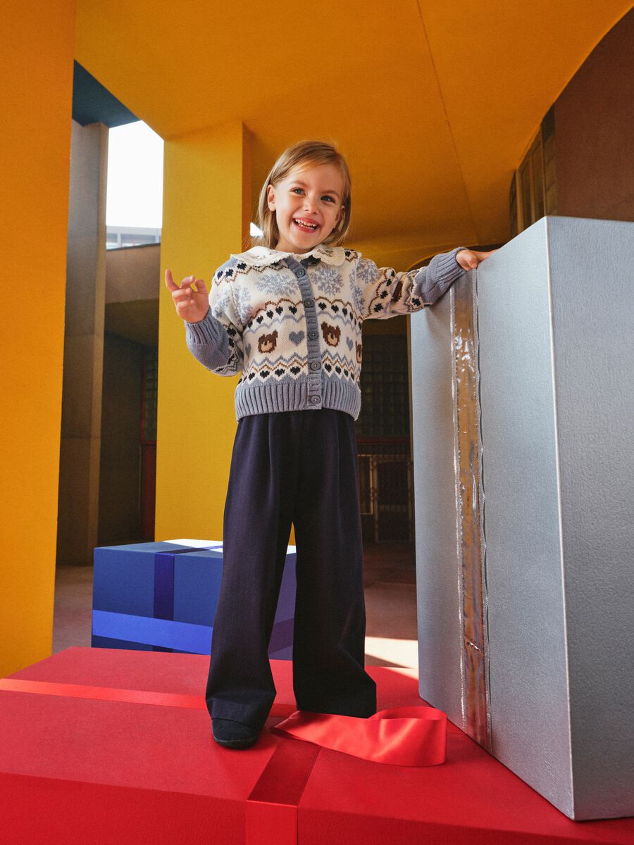 Multicolour regular fit baby girl's cardigan with embroidery_0