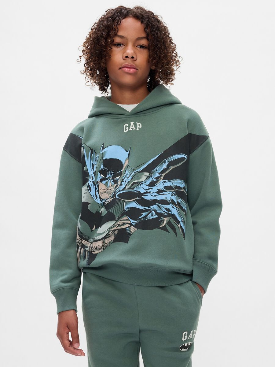 Sweatshirt with hood and Batman print_0