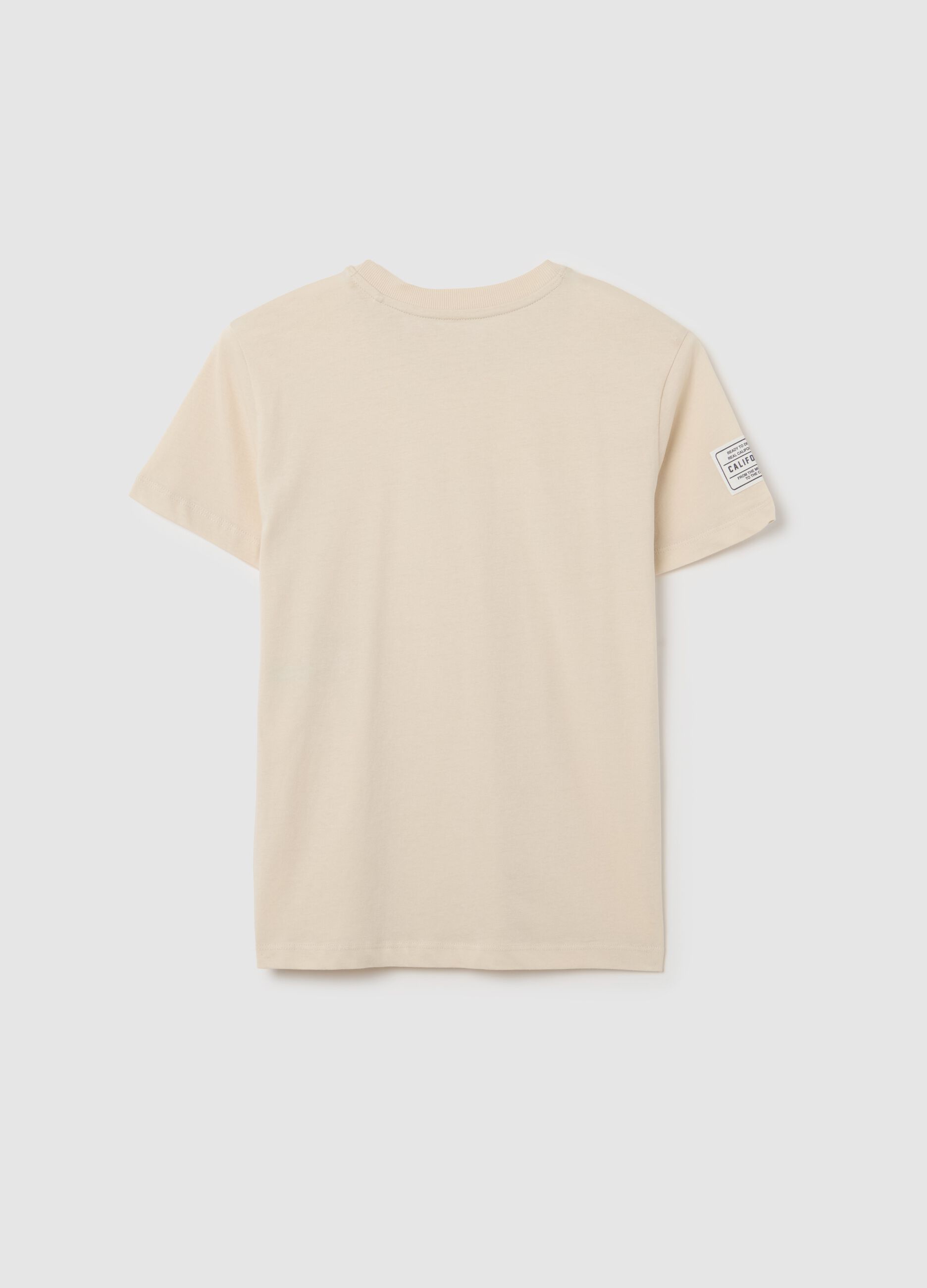 Beige T-shirt in pure cotton