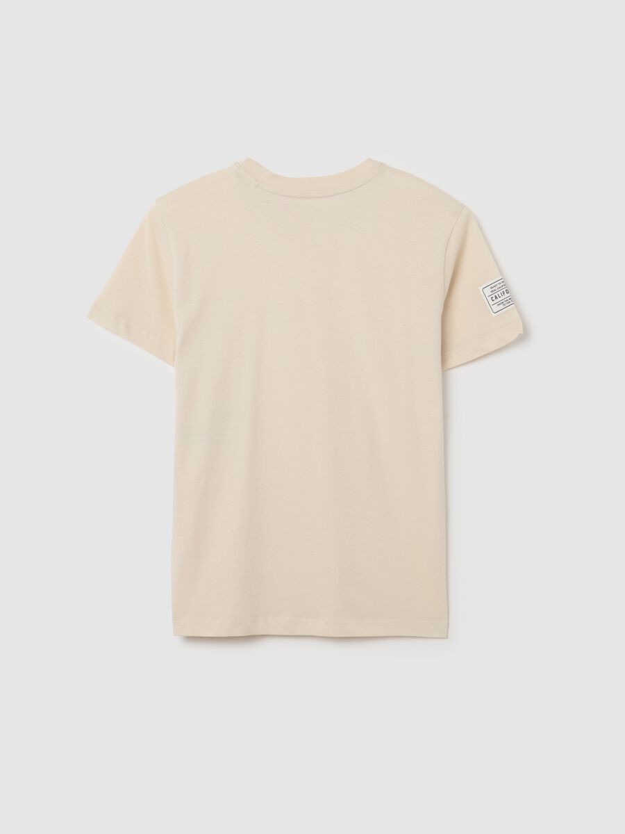Beige T-shirt in pure cotton_2