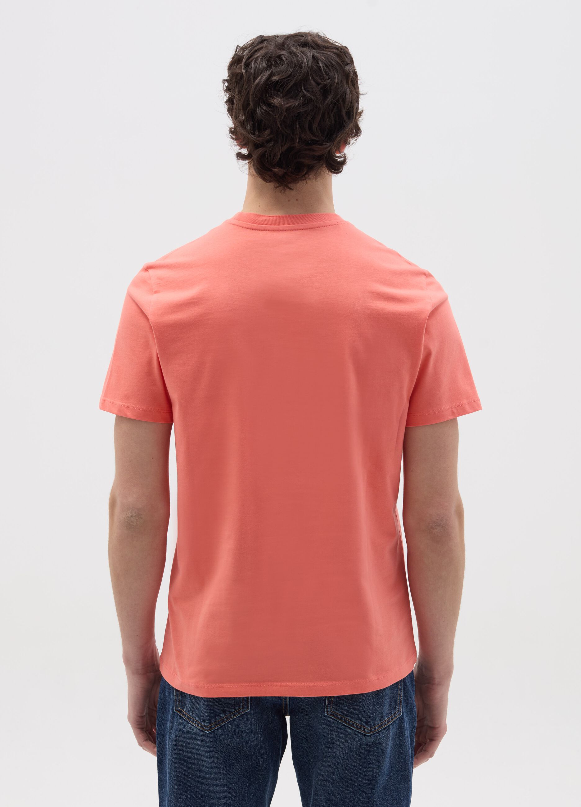 T-shirt in cotone bio con scollo rotondo 