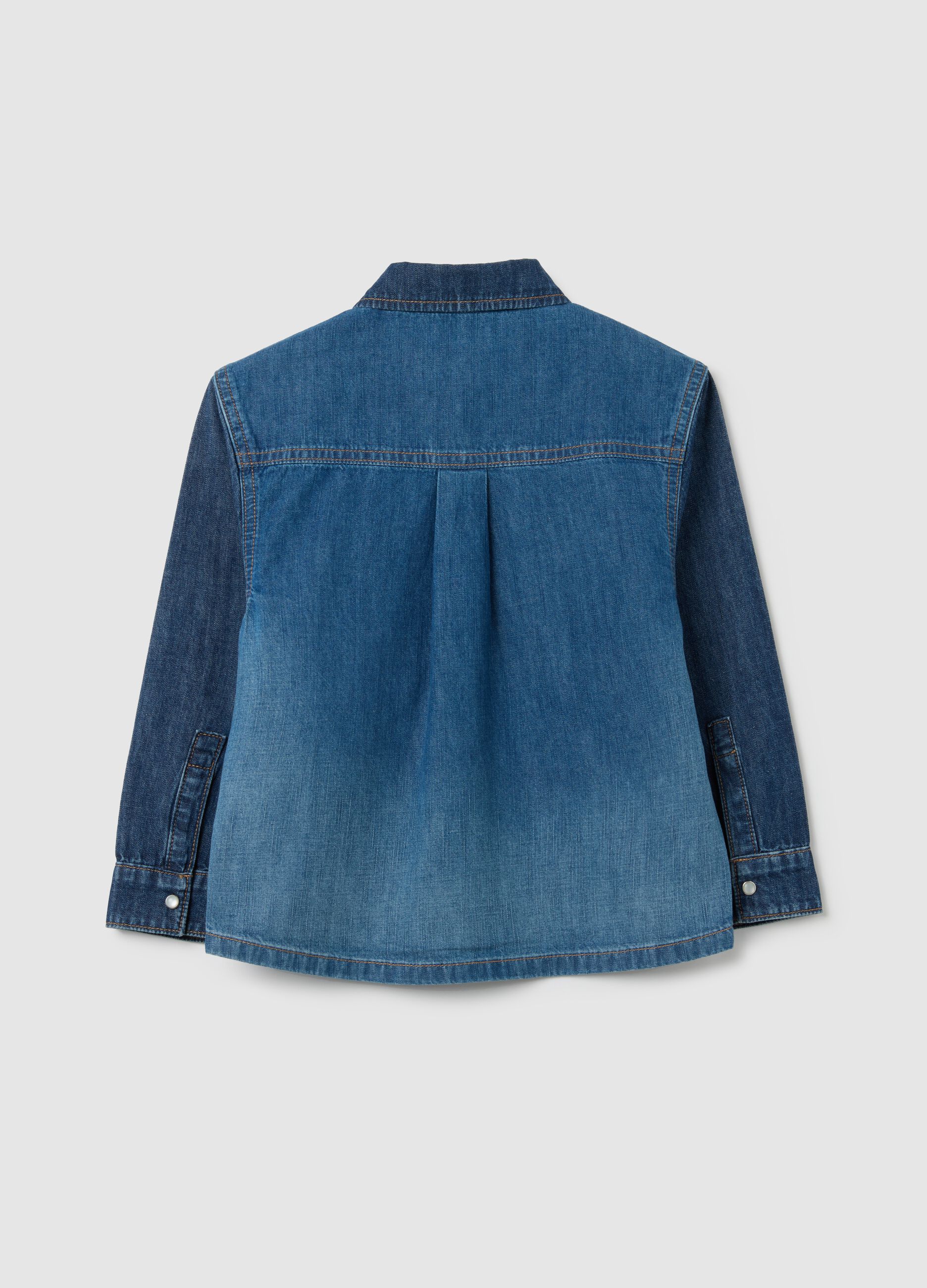 Camicia da bambino in puro cotone denim