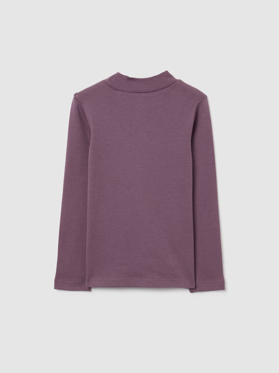 Girl's purple pure cotton regular fit sweater_1