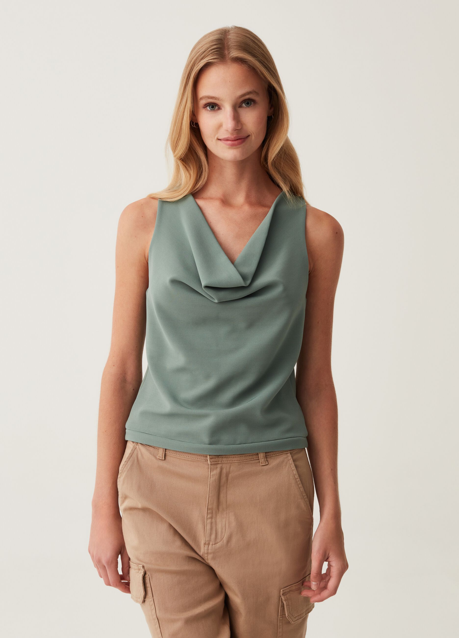 Tank top con drappeggio_0
