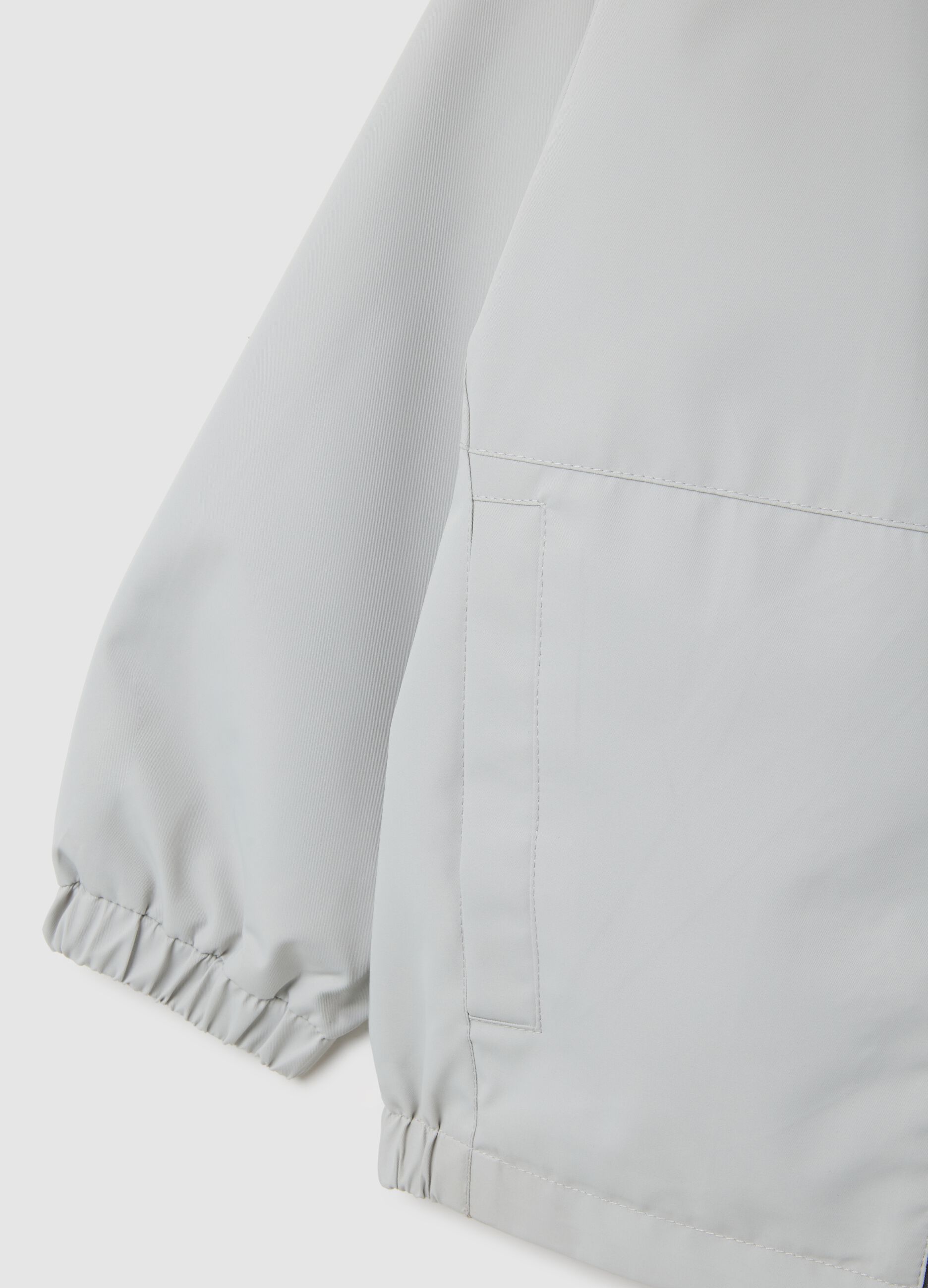 Children's grey jacket with water repellent hood