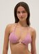 Top bikini triangolo rosa in tessuto elasticizzato_0