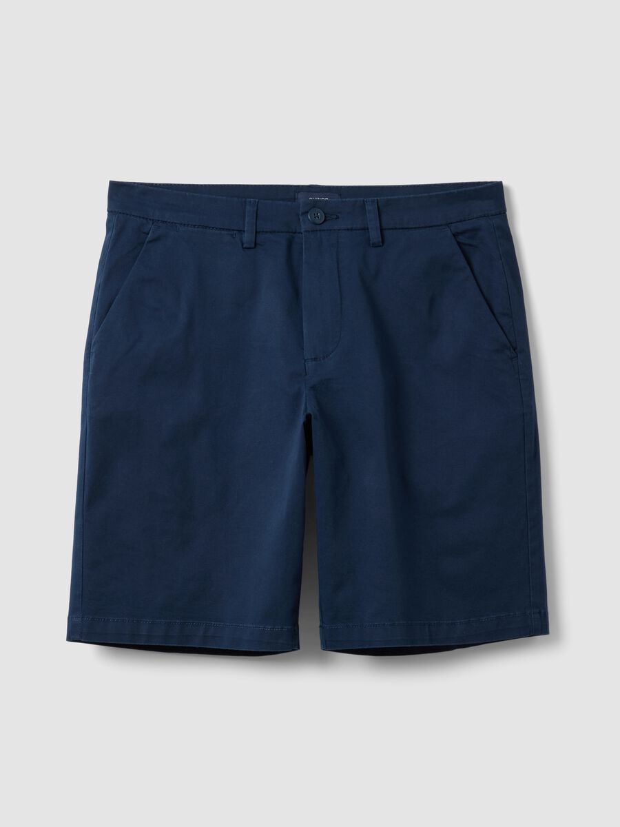 Blue chino bermuda shorts in stretch cotton_4