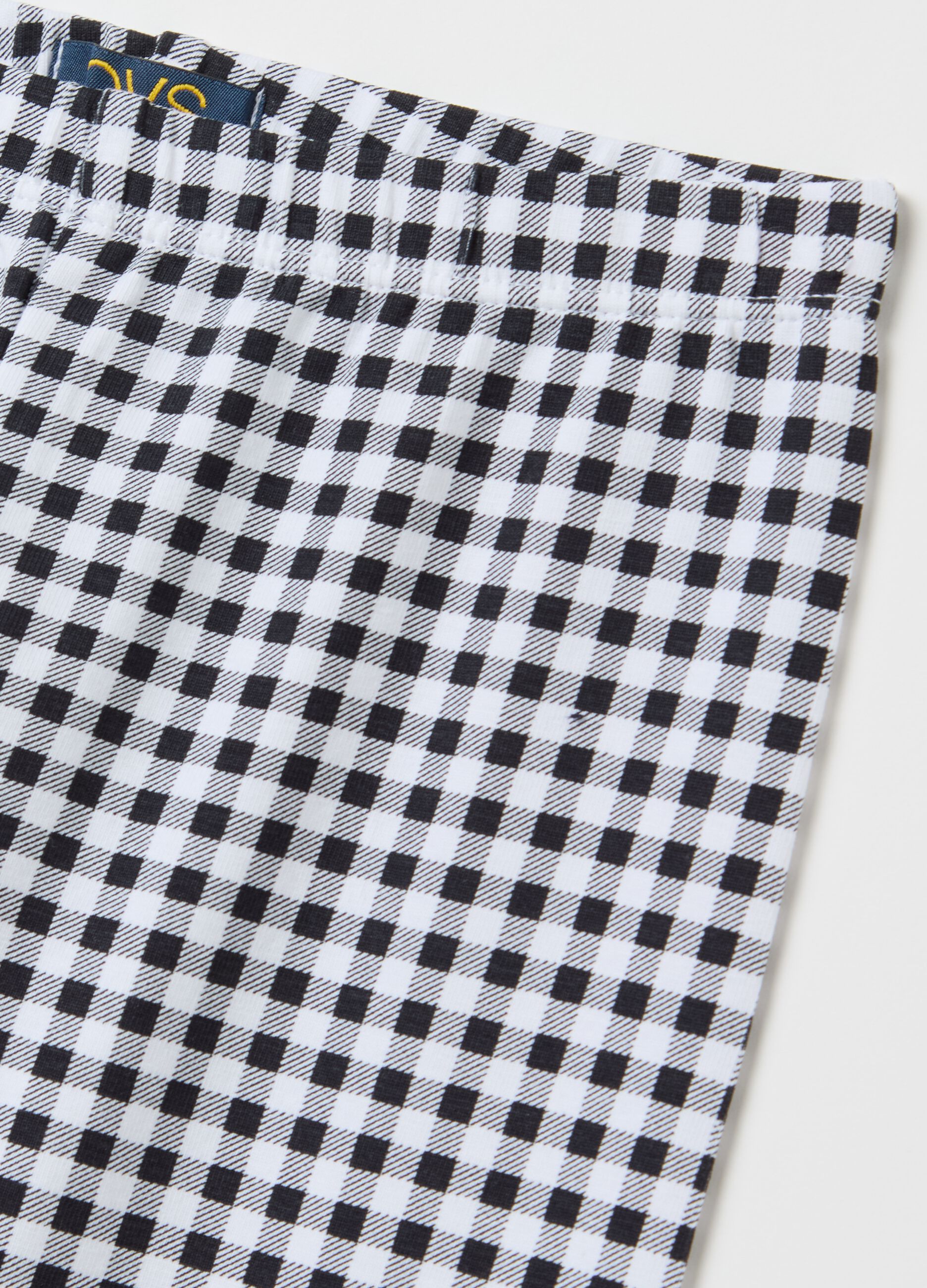 Three-quarter leggings in stretch cotton