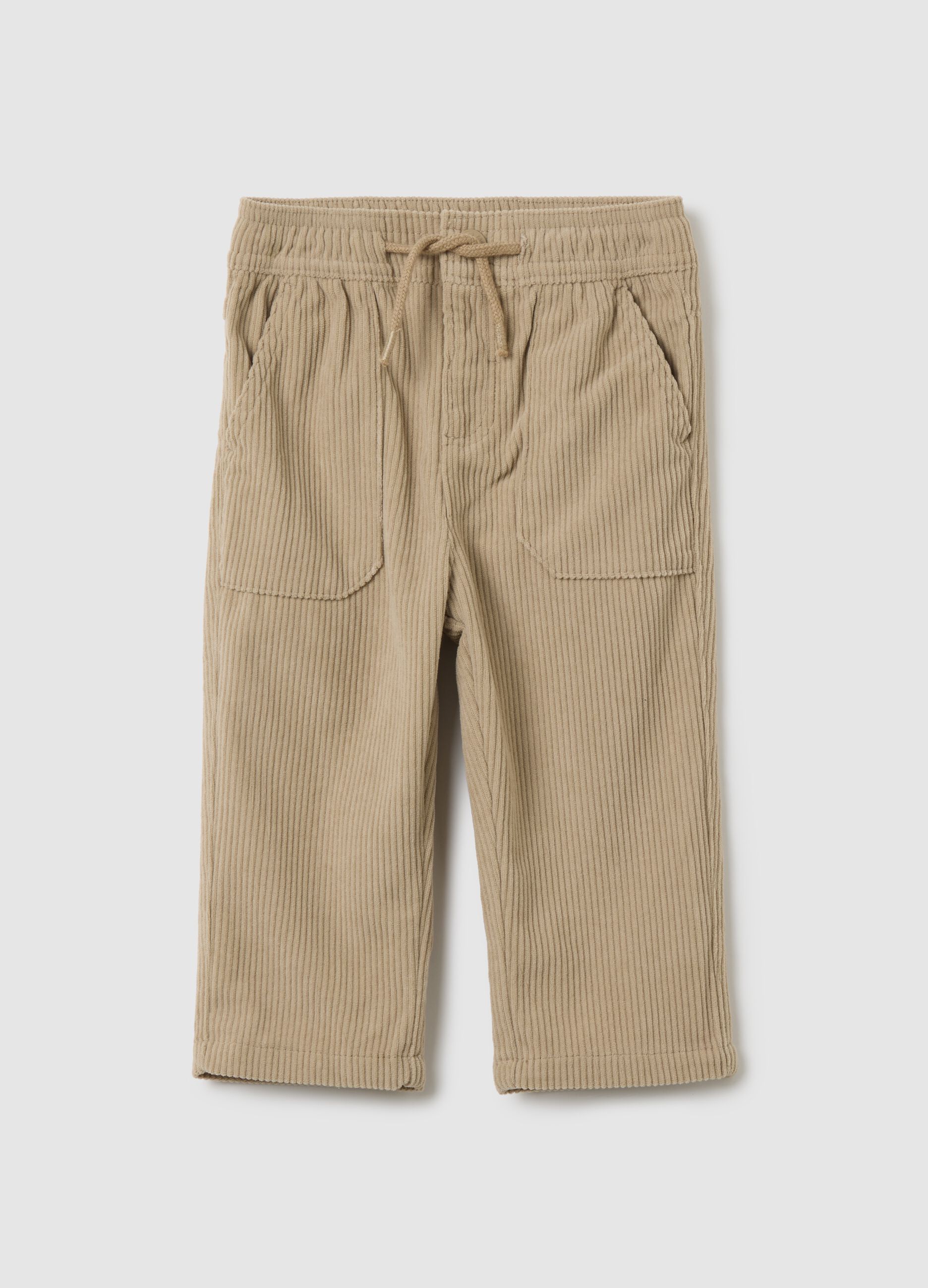 Beige Regular Fit Baby Trousers