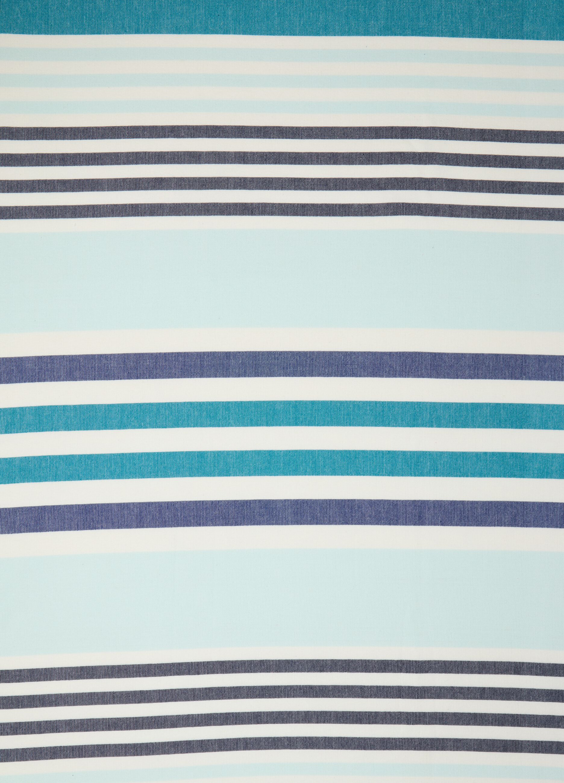 Women's beach towel in pure cotton multicolor with white, azure, blue