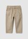 Boys' beige regular fit pure cotton trousers_0