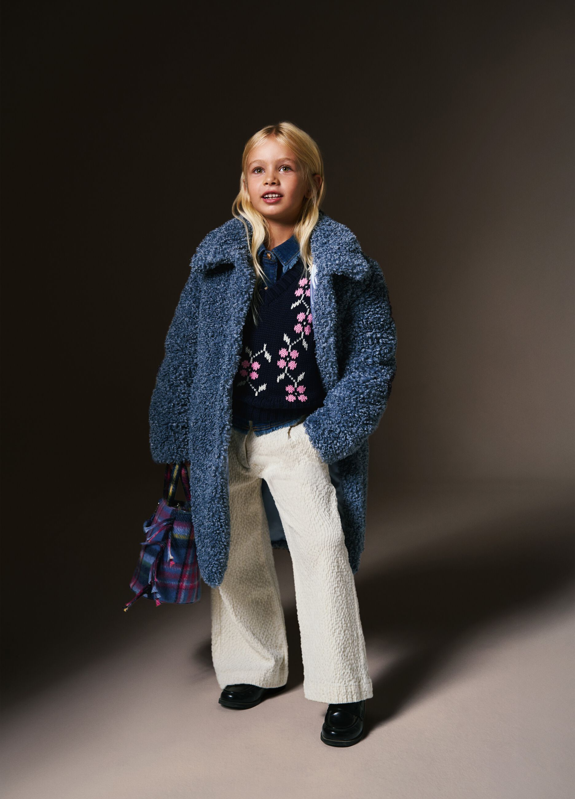 Blue Waistcoat with Floral Pattern