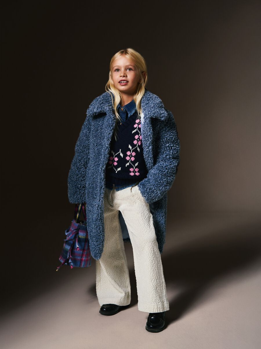 Blue Waistcoat with Floral Pattern_0